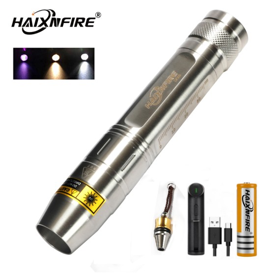 Haixnfire Sv300 5w Cree White Yellow  UV 365nm Flashlight Gem Amber Jade Black Light Torch